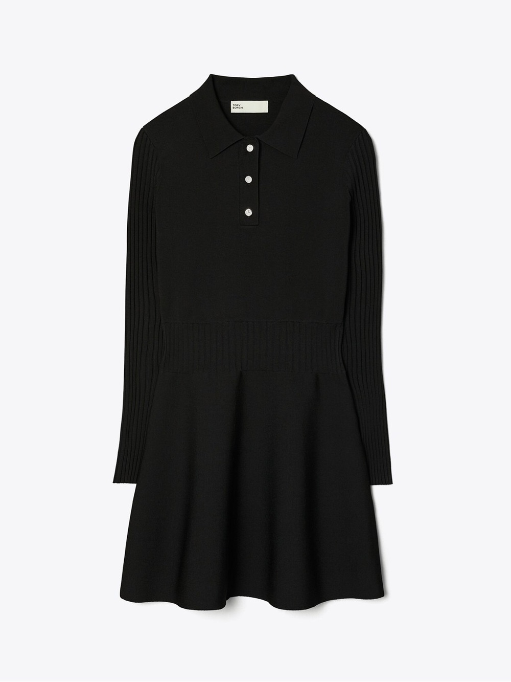 Women's Black Knit Polo Dress Tory Burch Size medium